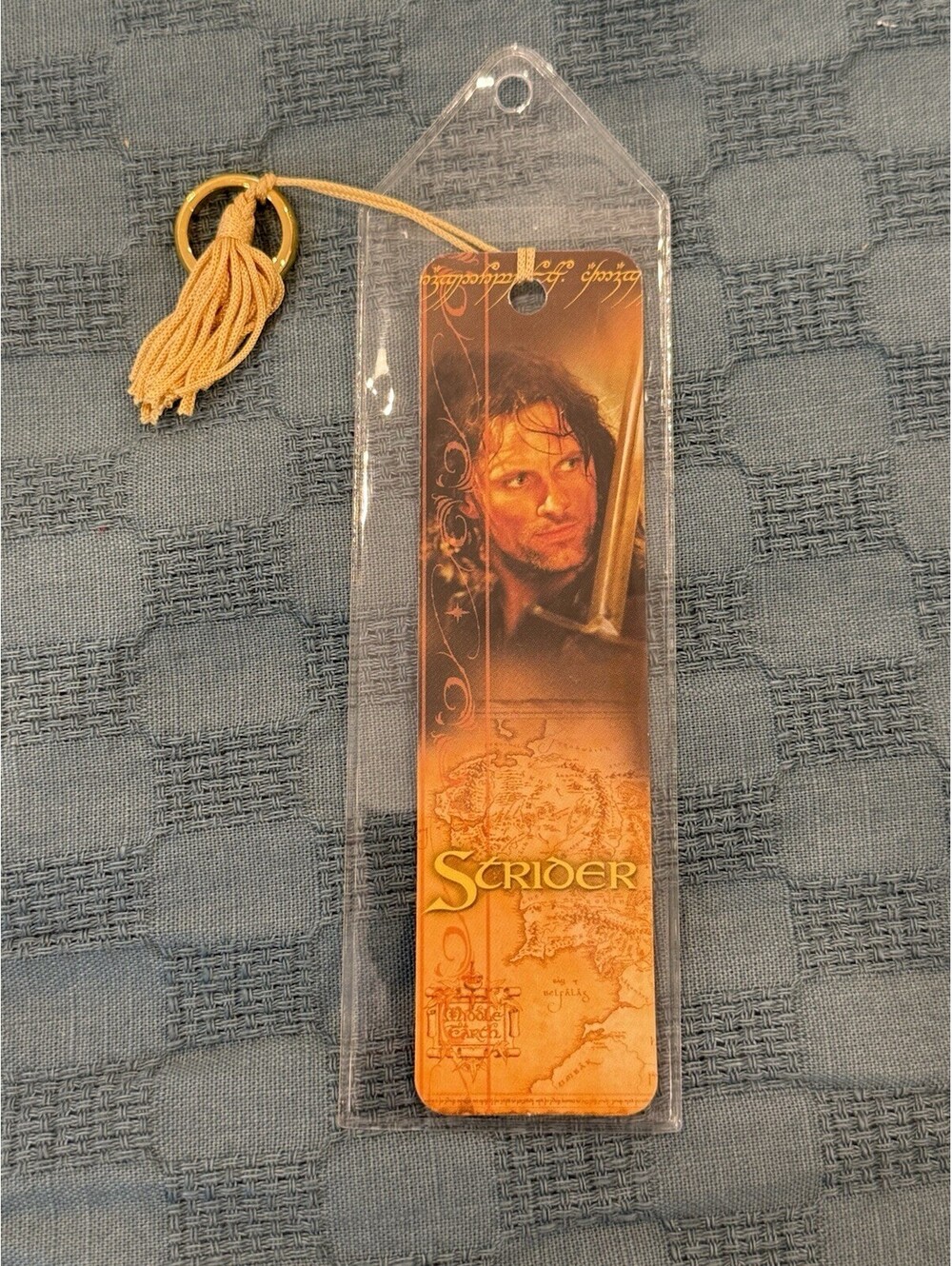 Vintage 2001 LOTR Strider Aragorn Bookmark Antioch Publishing Fellowship Ring